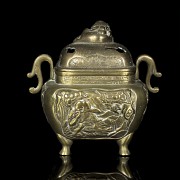 Chinese metal censer with reliefs, 20th century - 3