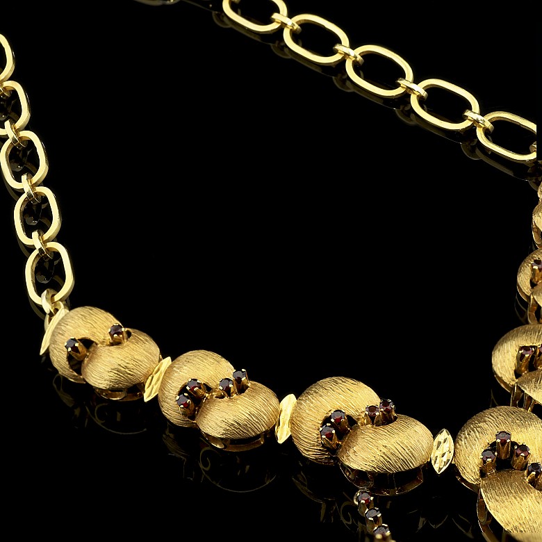 18k yellow gold and garnets necklace - 2