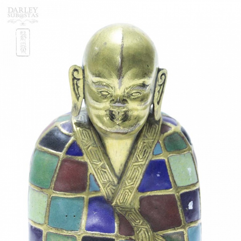 Ancient bronze and enamel Buddha - 9