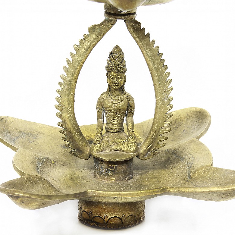 Indonesian brass wall light, early 20th century