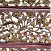 Three decorative wooden lintels, Peranakan, early 20th century - 1