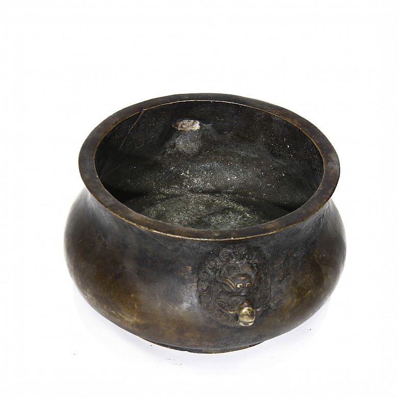 Incensario de bronce, dinastía Qing.