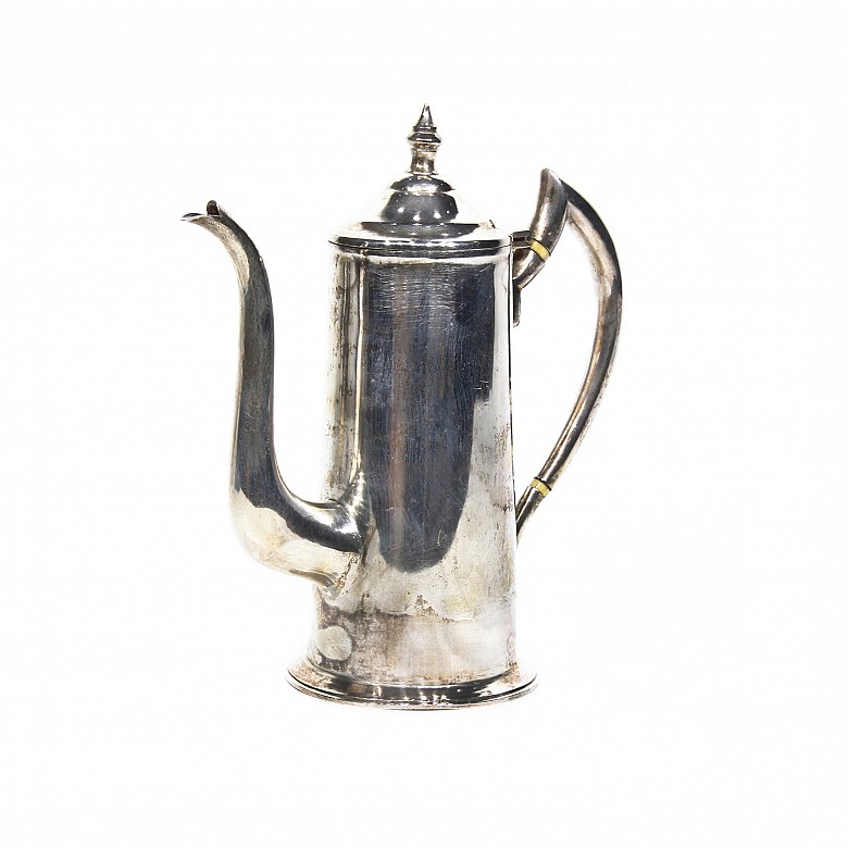 Chinese silver punched coffee pot, 925 sterling.