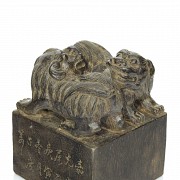 Sello de madera, dinastía Qing