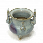 Glazed ceramic censer, Jun, Jin dynasty (1125-1234)