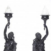 Pair of large lamps torchero, 20th century
