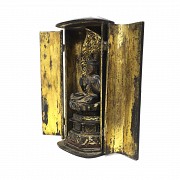 Buda japonés, con hornacina de madera, S.XIX - 2