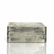Silver-plated metal ink box, 20th century