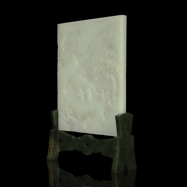 Jade panel with reliefs, Qing dynasty