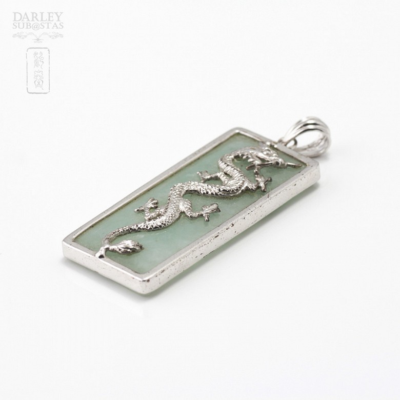 Sterling silver pendant and jade - 2