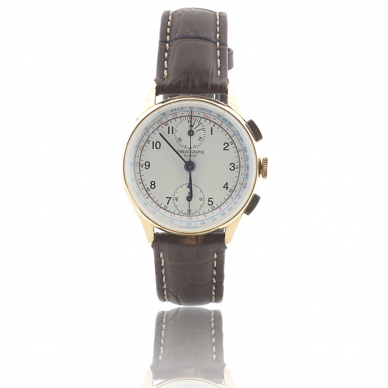 Chronographe Suisse Cie watch in 18k yellow gold
