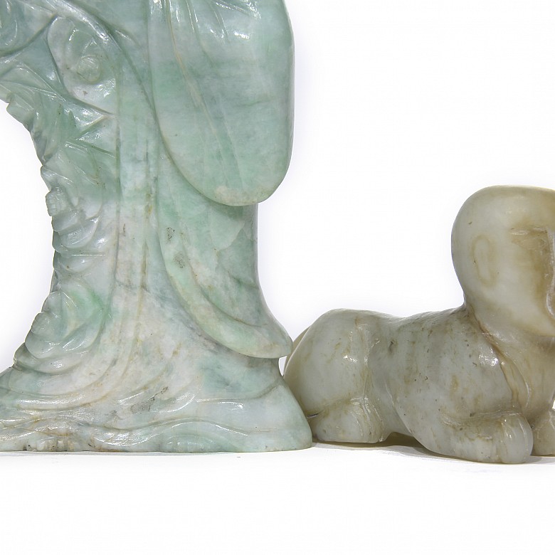 Lot of two jade figurines, 20th century - 5